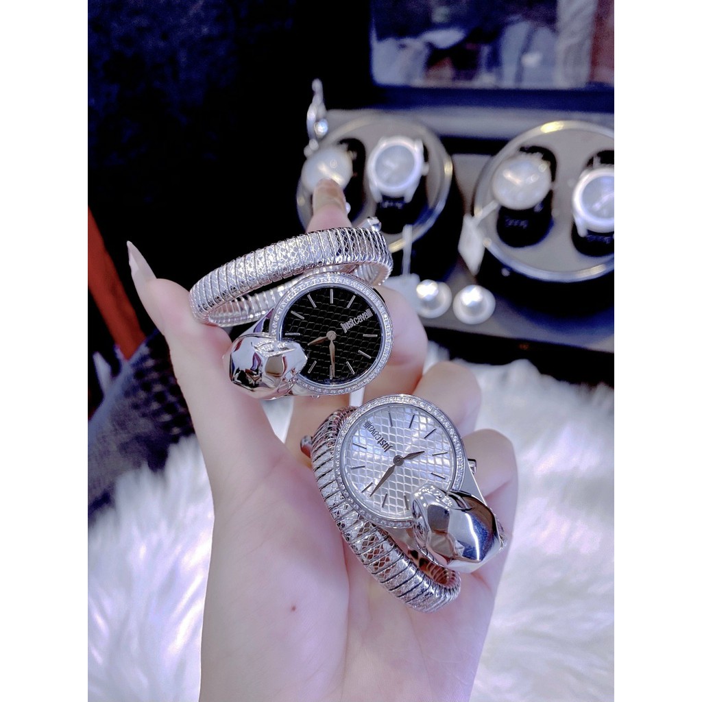 Đồng hồ nữ chính hãng, đồng hồ nữ rắn quấn tay JUST CAVALLI rắn ngậm tiền phong thủy, siêu cao cấp, cực đẹp, siêu sang