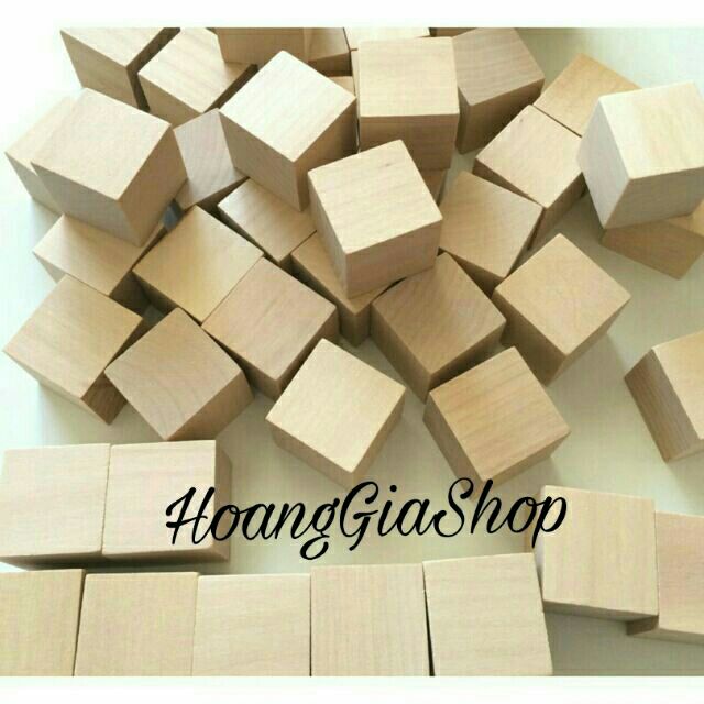 100 Khối gỗ lập phương 2.5cm - cube 2.5cm