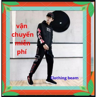 Bộ quần áo hoodie nam tay dài phong cách trẻ trung năng động