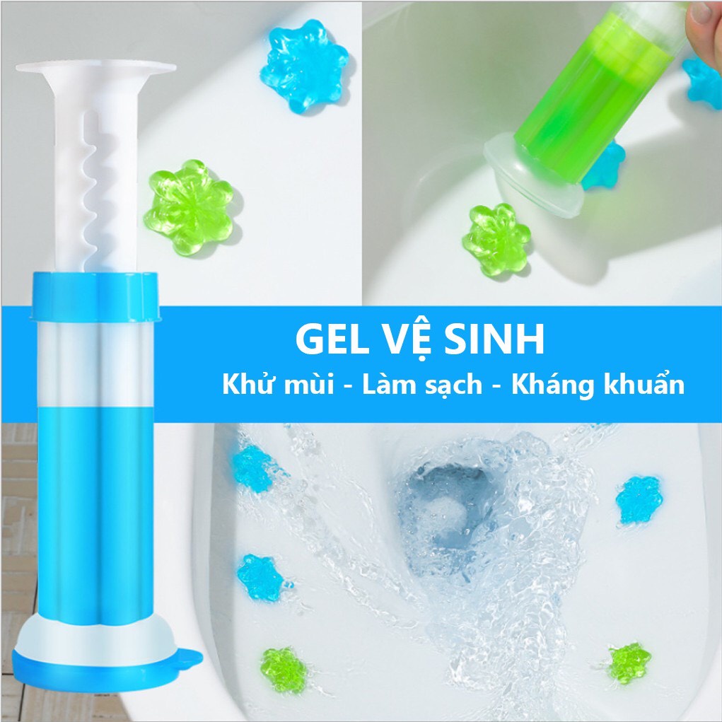 Gel khử mùi bồn cầu bông hoa diệt khuẩn toilet thơm lâu đủ màu