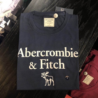 Áo Thun Tay Ngắn Cổ Tròn In Chữ Abercrombie&Fitch Thời Trang Cho Nam