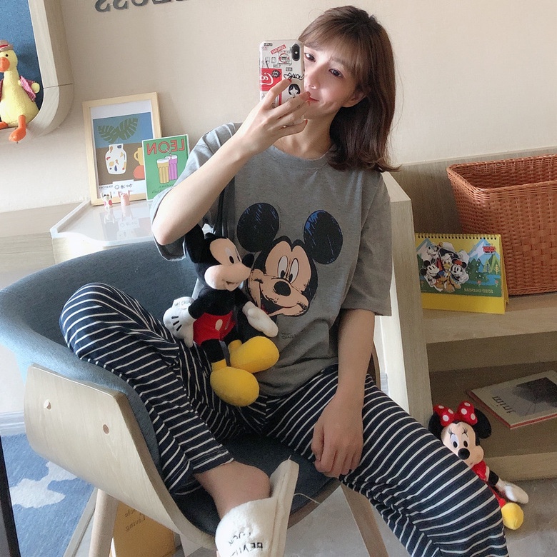 Đồ bộ bigsize nữ quần dài  TOZZO mặc ở nhà mùa hè cute dễ thương chất thun cotton phong cách hàn quốc BCD04