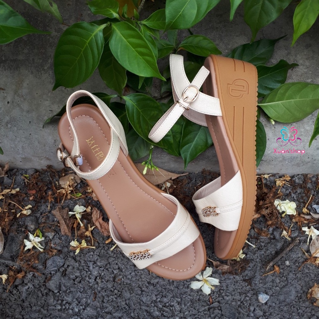 Sandal Dusto đế xuồng chống trượt cao 5cm