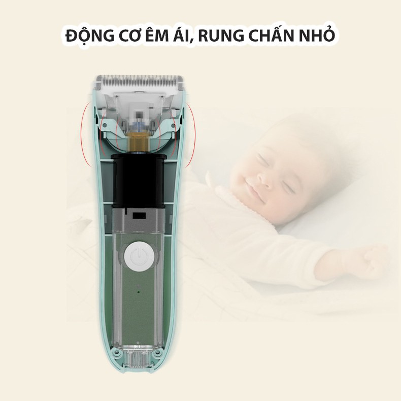 Tông Đơ Cắt Tóc Trẻ Em Siêu Êm An Toàn Cho Bé Misuta Sạc Pin Bảo Hành 6 Tháng