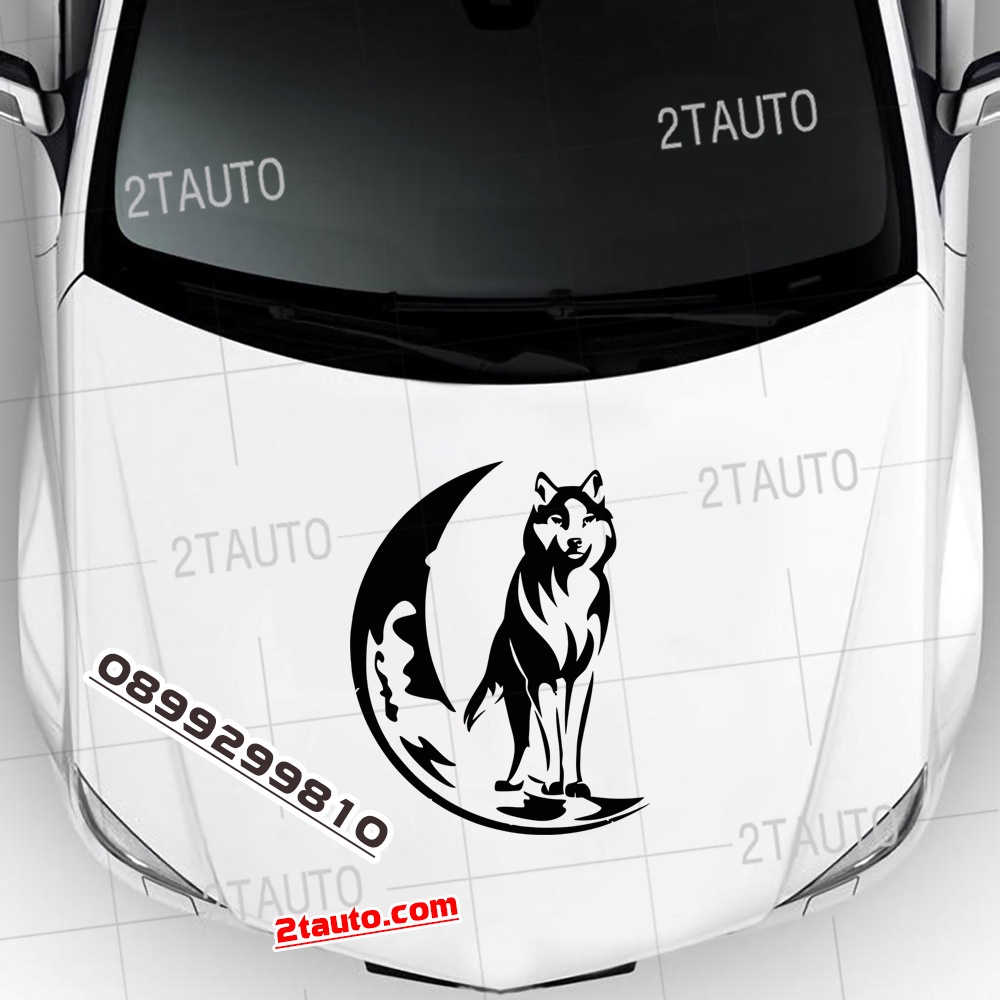 Tem decal sticker dán xe HÌNH CHÓ SÓI nhiều kích thước, chống thấm nước, logo CON SÓI WOLF dán trang trí xe hơi - MẪU 6