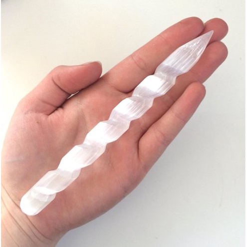 SELENITE - Trụ đá - Tim - Cầu - Gậy xoắn- Mặt Trăng - Móc khoá- Đĩa bán nguyệt -Tháp 6cm- Đá thanh tẩy tự nhiên mài đẹp