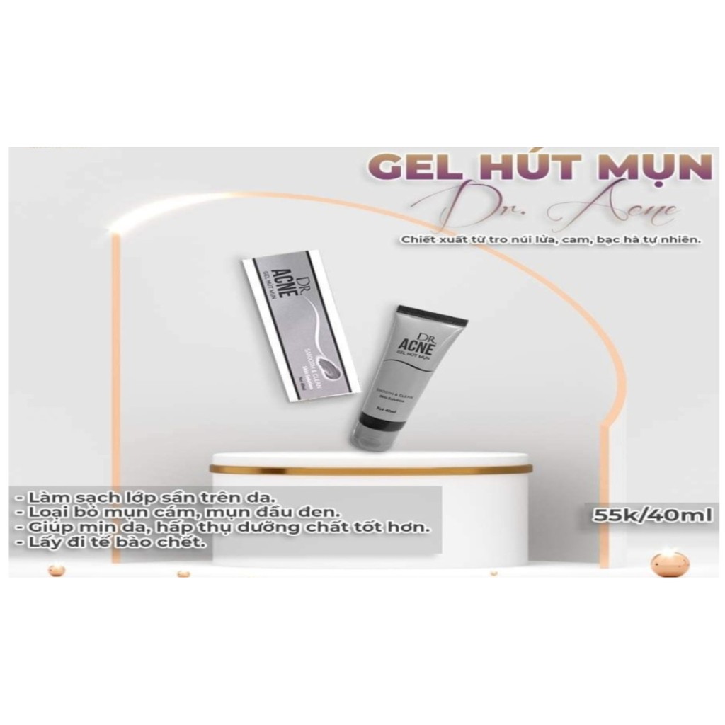 Gel Lột Mụn - DR.ACNE - Hút sạch mụn cám, mụn đầu đen. Thải độc chì- Sáng da (giá sỉ =lẻ)