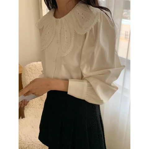 Áo Sơ Mi Tay Phồng Dáng Rộng Thời Trang retro Hàn Quốc