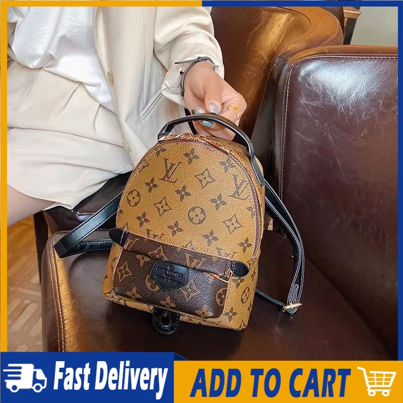 Lv Woman Mini Ba Lô Lão Thị Màu Phù Hợp Ba Lô Da Du Lịch Giải Trí Túi đeo Vai
