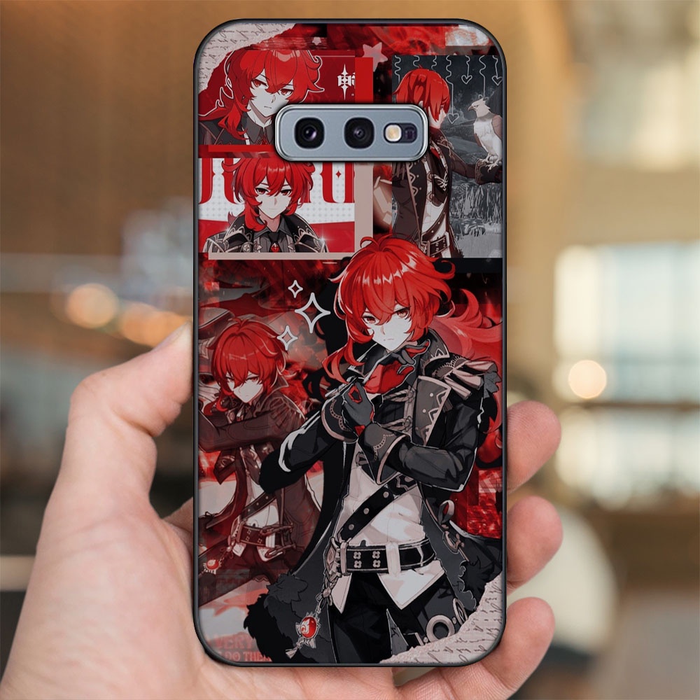 Ốp lưng Samsung S10e viền đen in hình Diluc Genshin Impact