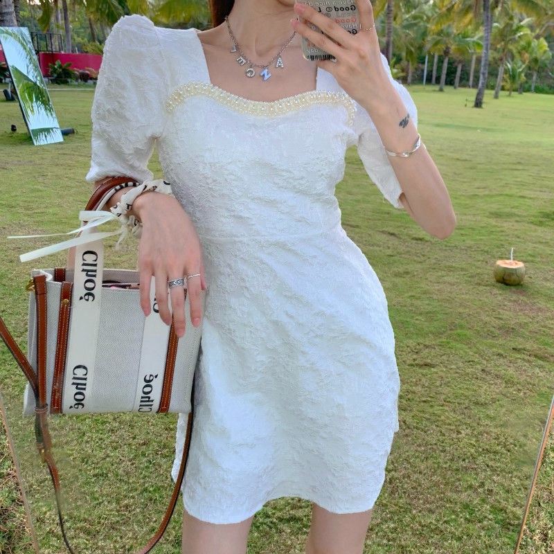 Đầm Đen Tay Ngắn Phong Cách Pháp Thời Trang Mùa Hè 2022 Cho Nữ