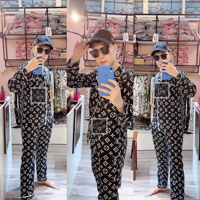 💝 ĐẸP XUẤT SẮC 💝 Bộ Đồ Ngủ Dài Tay Chất Kate Bộ Pijama Lụa Dài Tay Phù Hợp Cả Nam Và Nữ A77