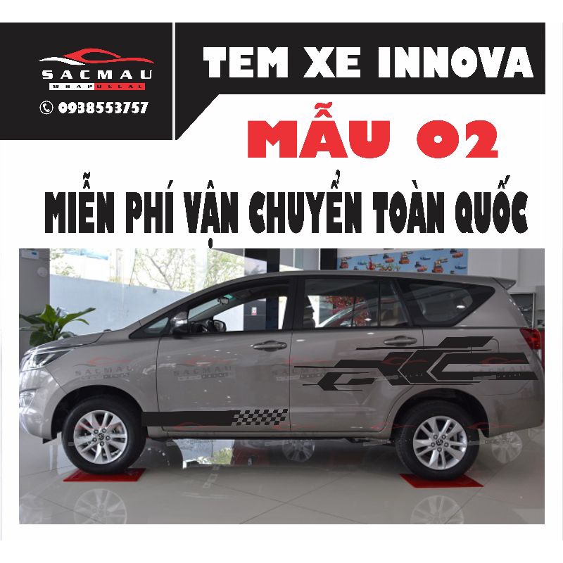 Tem dán xe Innova dán được các đời xe  2006 đến 2022