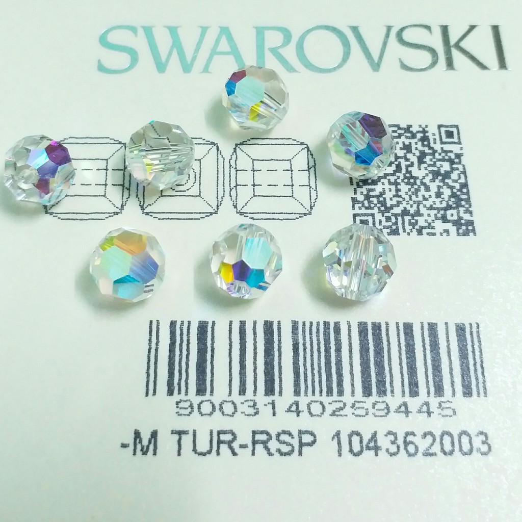 Gói Hạt tròn giác lớn 6 ly pha lê Swarovski