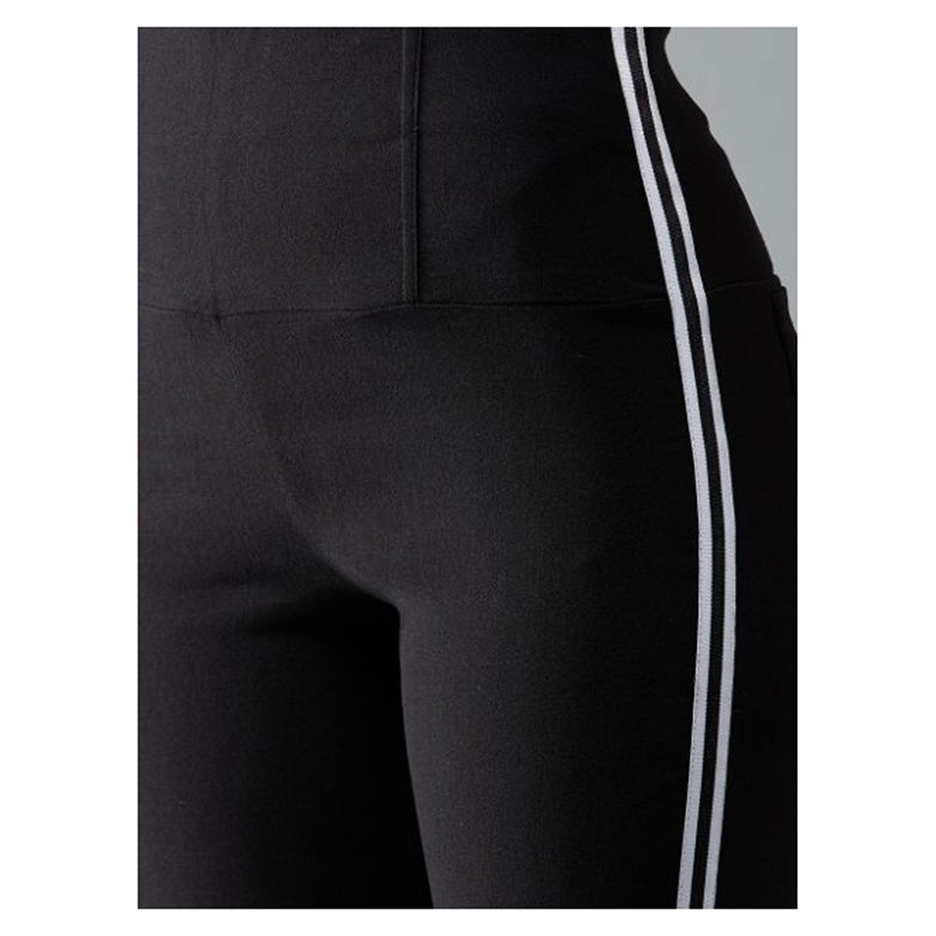 Quần Legging Nữ Bosimaz MS225 dài túi sau màu đen sọc trắng cao cấp, thun co giãn 4 chiều, vải đẹp dày, thoáng mát.