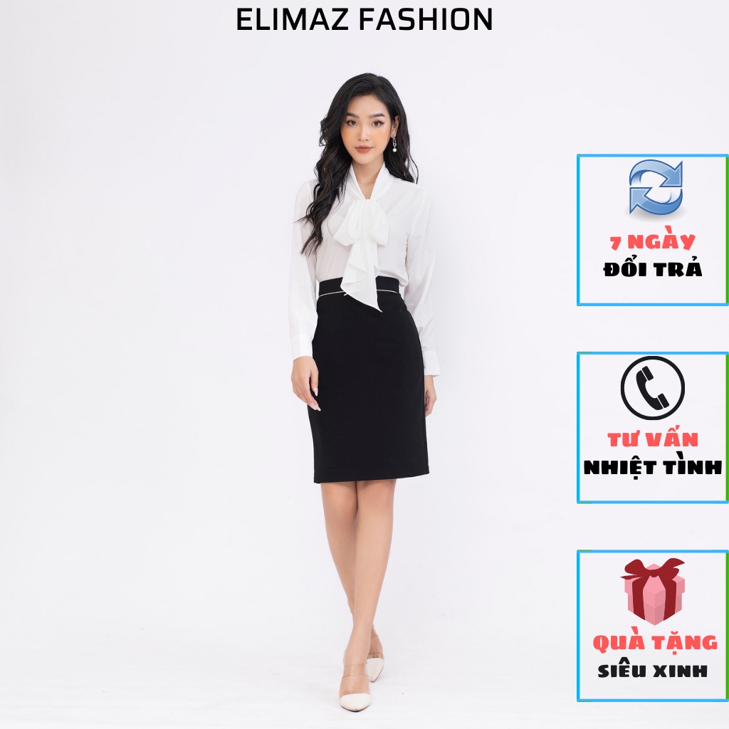 Chân váy nữ công sở Elimaz ôm phối viền ECV21.009