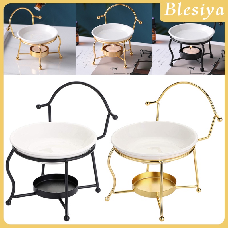 Đèn đốt tinh dầu kiêm nấu chảy sáp hiện đại gốm có giá giữ đèn trà khuếch tán hương thơm cho spa yoga văn phòng nhà cửa