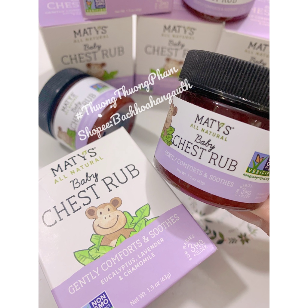Maty’s All Nature Baby Chest Rub - Dầu bôi ấm ngực cho bé & xoa dịu phòng chống các bệnh về hô hấp