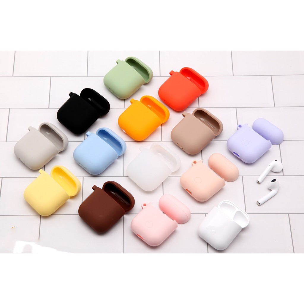 vỏ chống bẩn case airpods 1 2 bảo vệ tai nghe bluetooth nhiều màu ốp dày chống bẩn