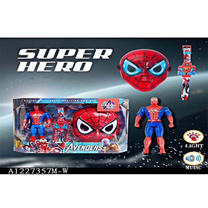 Đồ chơi mặt nạ spiderman dùng pin có đèn giúp bé hoá trang thành siêu anh hùng bảo vệ trái đất (kèm pin)