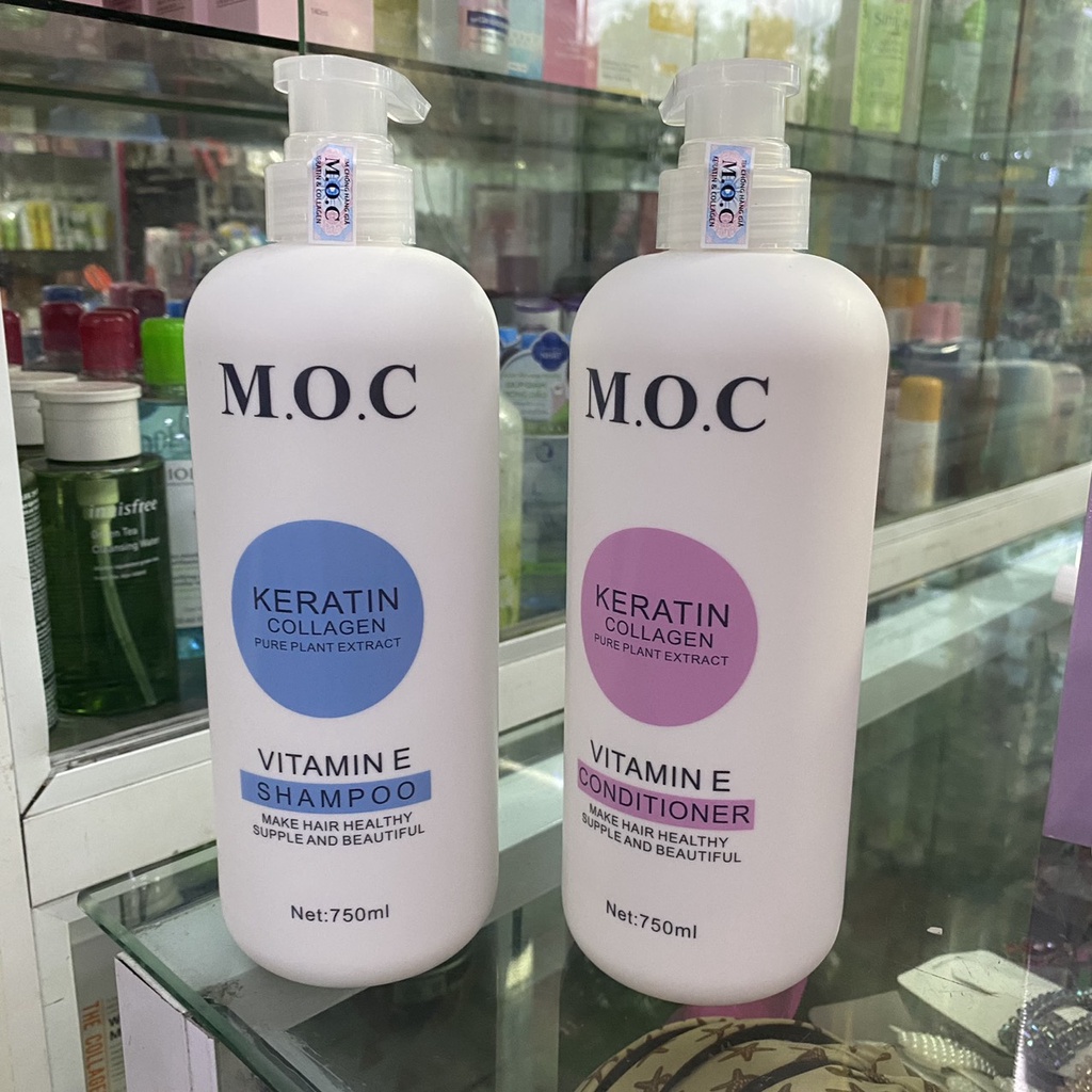 Dầu gội dầu xả MOC keratin collagen 750ml