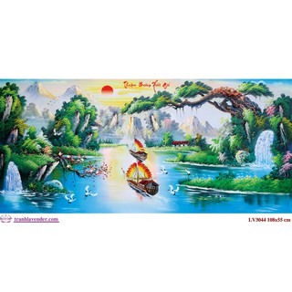Tranh thêu chữ thập Thuận buồm xuôi gió 108x55