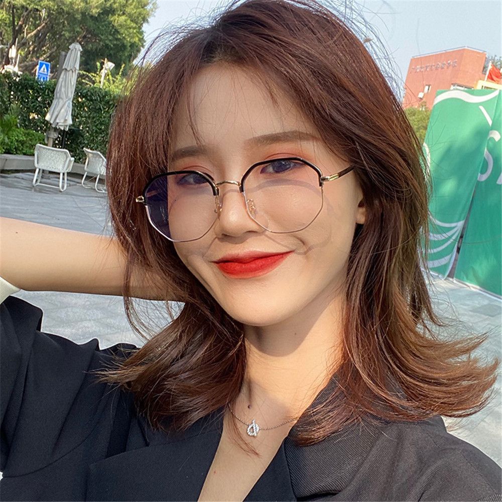 Mắt Kính Gọng Vuông Trong Suốt Chống Ánh Sáng Xanh Phong Cách Vintage