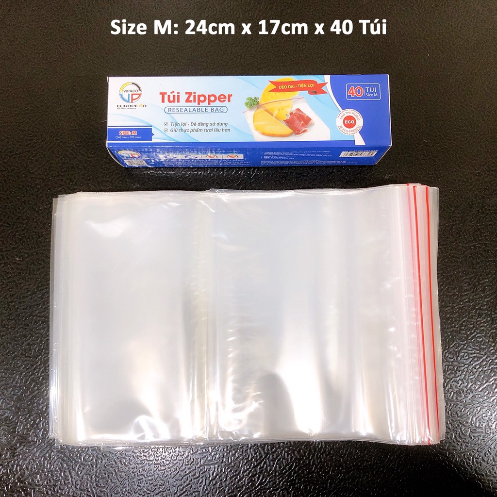 Túi Zip Đựng Thực Phẩm Tái Sử Dụng Bảo Quản Đồ Khô, Thức Ăn, Rau Củ Quả Trong Suốt Bọc Trong Tủ Lạnh An Toàn Sạch Sẽ