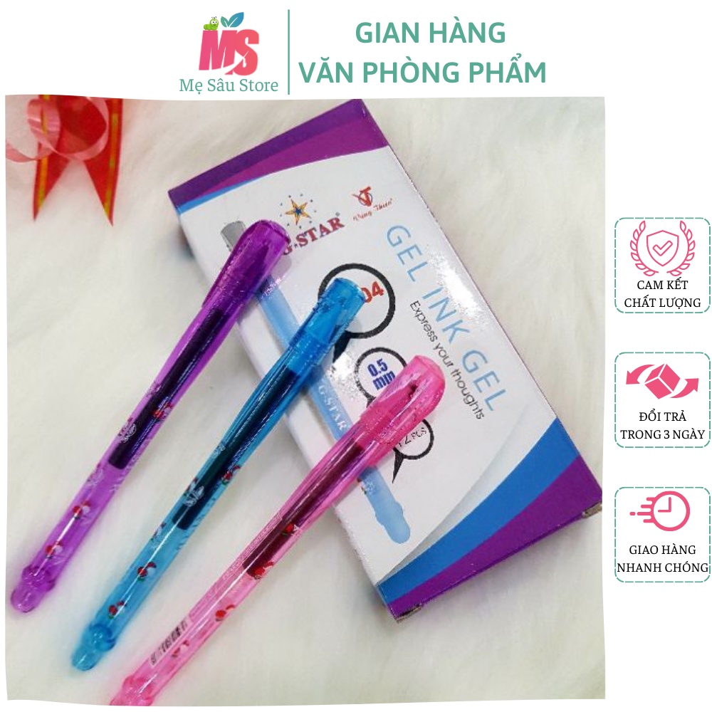 Bút nước, bút gel xanh đỏ tím GP04 ⚡ SIÊU ĐẸP ⚡ Cây viết del 3 màu cao cấp, mực đậm sắc nét