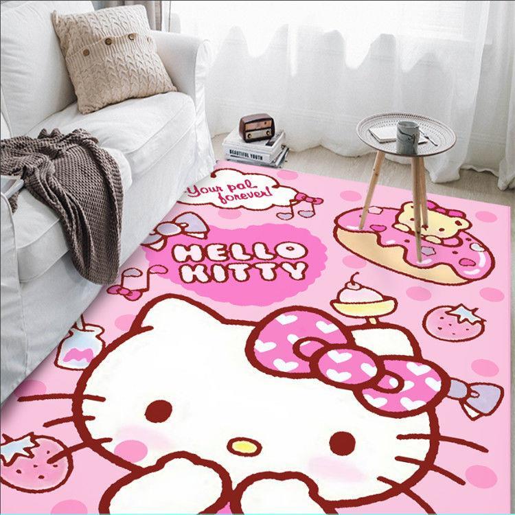 Thảm Trải Sàn Phòng Khách Hình Mèo Kitty Cỡ Lớn