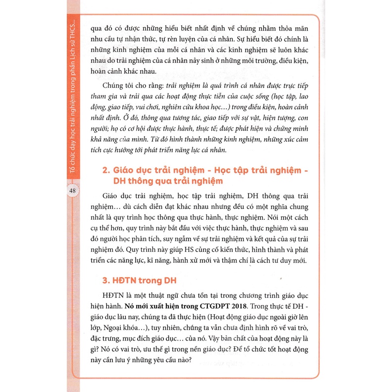 Sách - Tổ Chức Dạy Học Trải Nghiệm Trong Môn Lịch Sử Và Địa Lí THCS - Phần Lịch Sử (Theo Chương Trình SGK Mới) - EDU