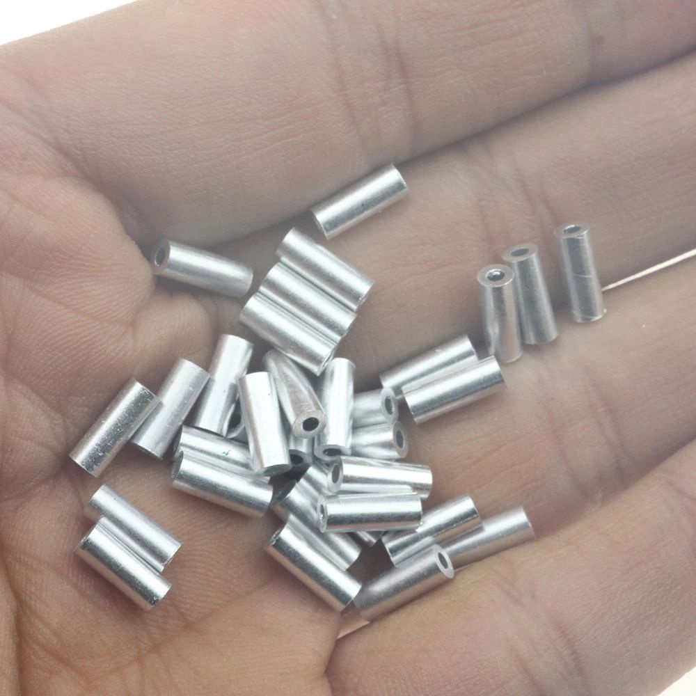 Set 100 ống bọc dây câu cá bằng nhôm chất lượng cao