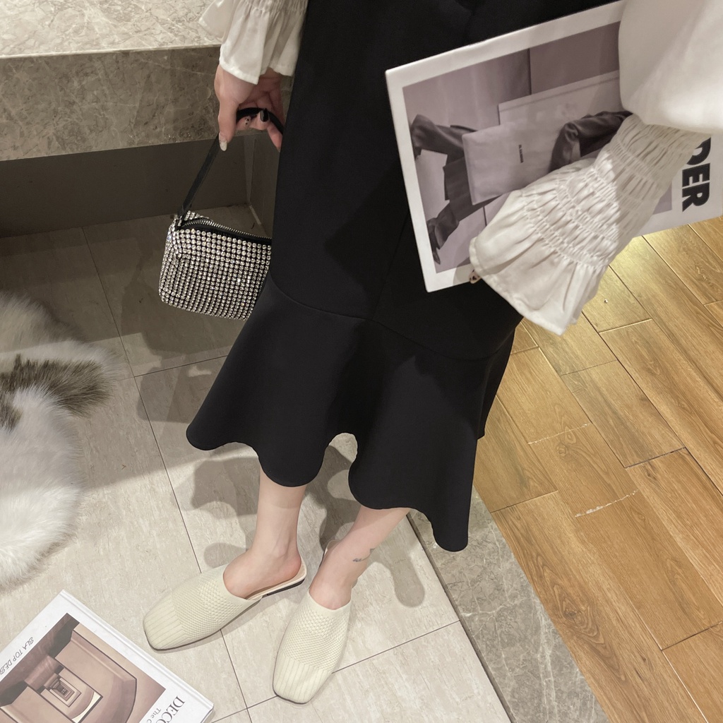 Giày Lười Nữ Mũi Vuông Thời Trang