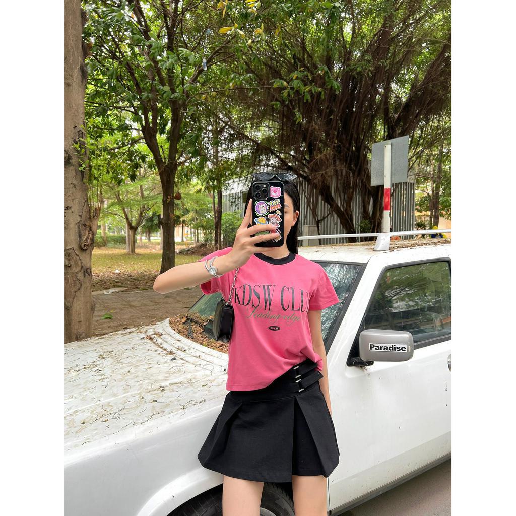 Chân váy ngắn xếp li có thắt lưng kiểu SLIT SKIRT