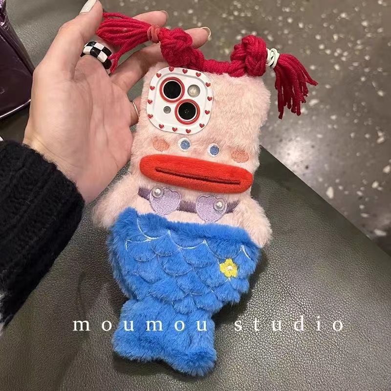 Ốp Điện Thoại Mềm Hình Nàng Tiên Cá Nhồi Bông Cho iPhone 14 12 11 13 Pro Max 7 8 Plus 6s Pro max xr xs max