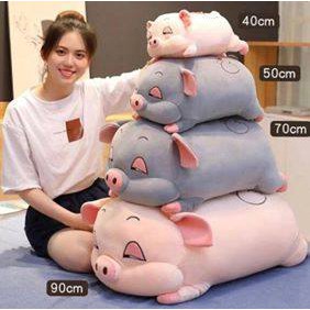 Gấu bông heo buồn ngủ siêu béo ú dài hơn 1 met