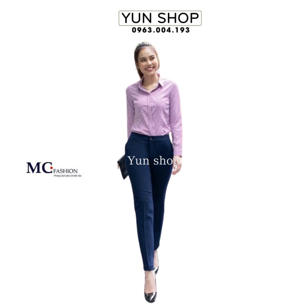 Áo Sơ Mi Nữ- Áo Sơ Mi Dài Tay Họa Tiết Kẻ Karo Nhỏ A656