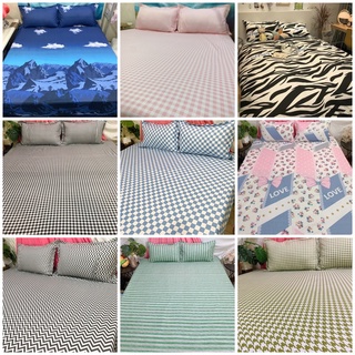 Set ga giường vỏ gối nằm kẻ caro, hình khối đủ kích cỡ