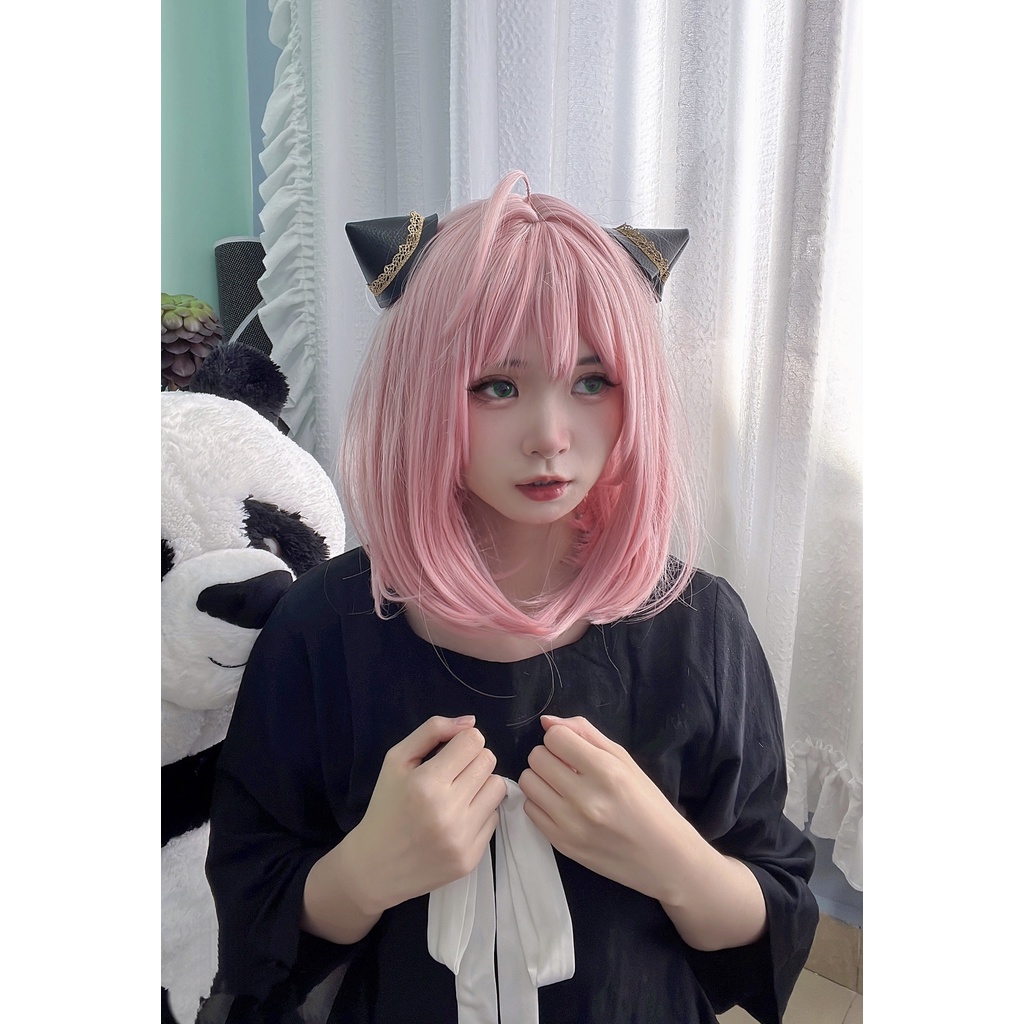 Wig/tóc giả cosplay Anya Spy x family Gia đình điệp viên màu hồng ngắn
