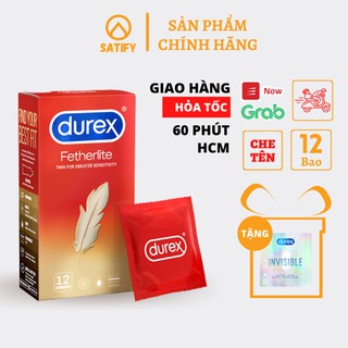 Bộ 1 hộp bao cao su Durex Fetherlite + tặng 1 hộp Durex Fetherlite 3 bao