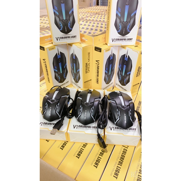 Chuột máy tính Gloway V1 LED có dây _ Chính Hãng 100%, Bảo hành 12 tháng