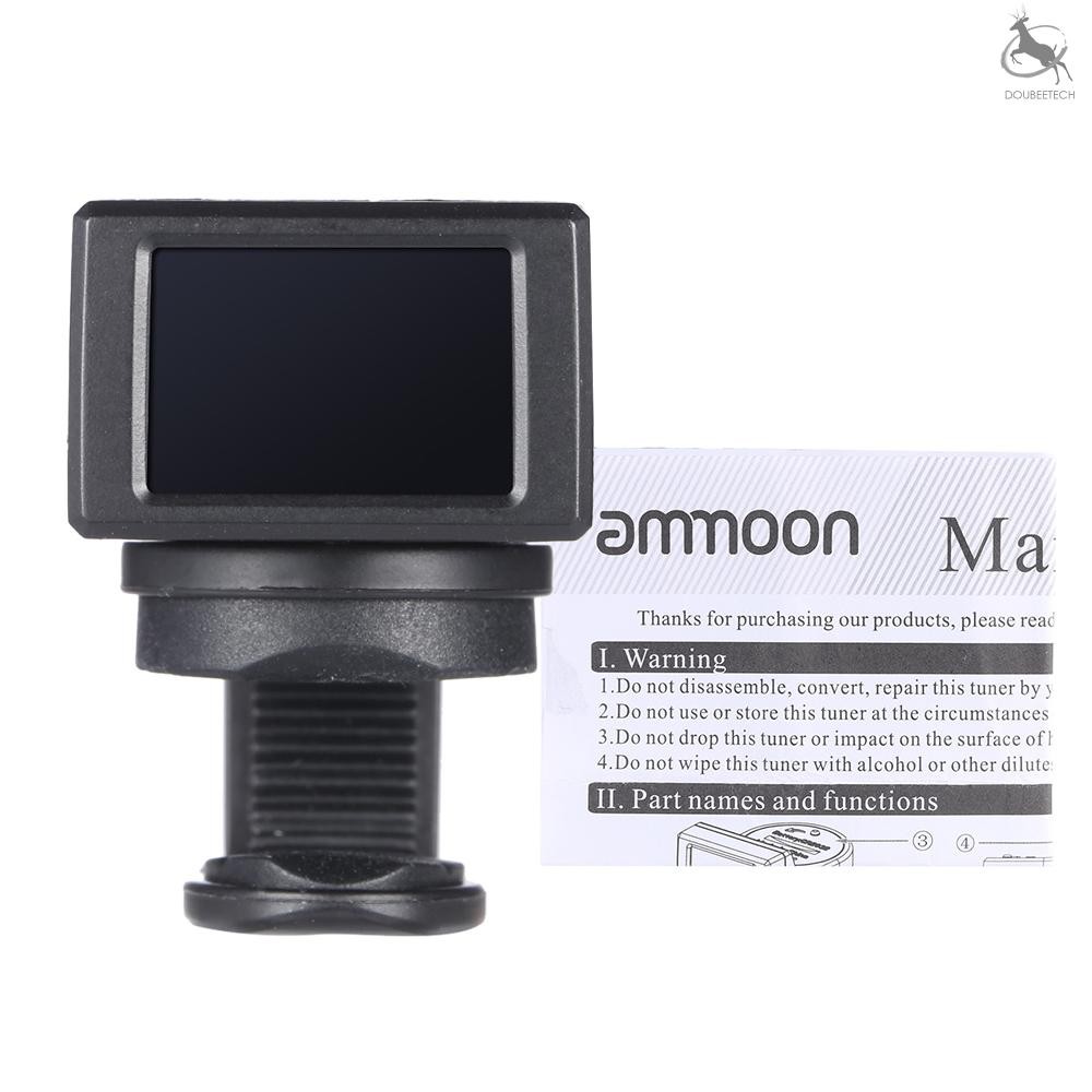 COD ammoon AT-08 Mini Digital LCD Clip-on Tuner for Acoustic Electric Guitar Bass Violin Ukulele Chromatic