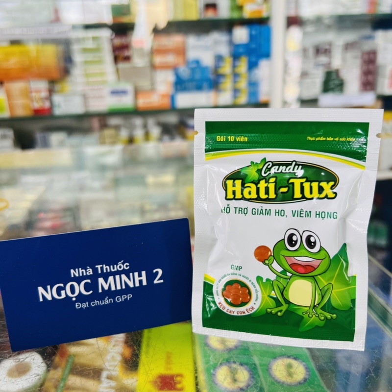 ✅  Kẹo HATI-TUX candy Con ếch Giảm ho và giảm đau họng