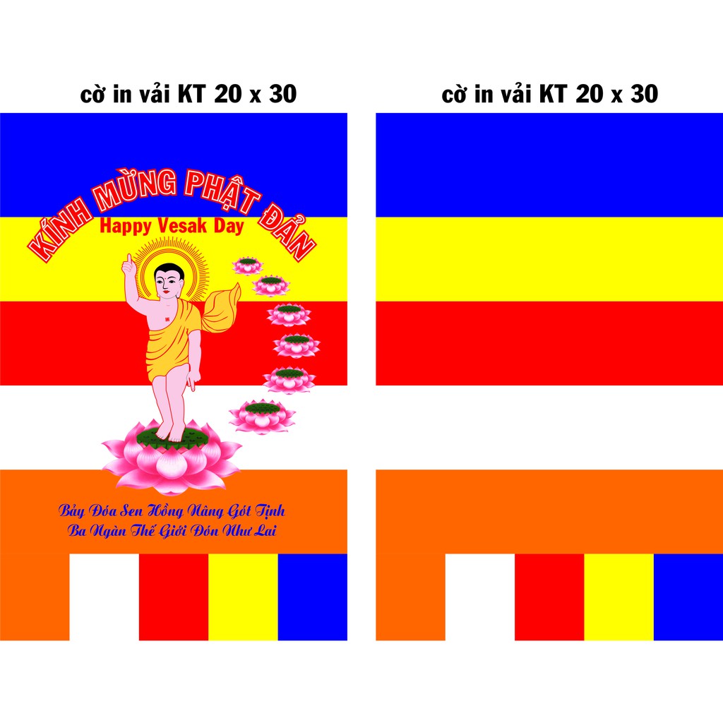Cờ Phật giáo Phật đản sanh ( dây 50 lá)