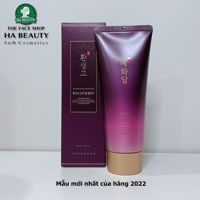 Sữa rửa mặt chống lão hóa The Face Shop Yehwadam Hwansaenggo Serum Infused Foaming Cleanser 150ml Hàn Quốc Hà Beauty