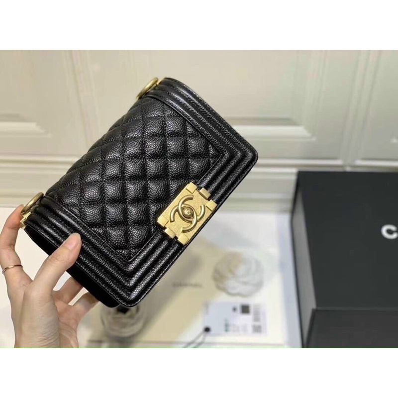 Túi xách nữ MINI CAVIAR Size 22cm Fullbox, túi vải, giấy nến bọc