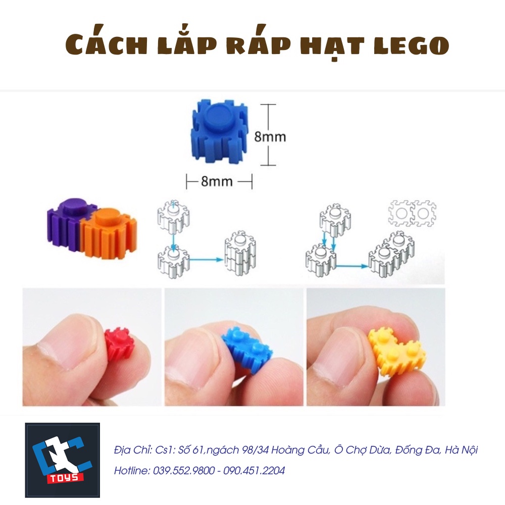 Đồ chơi lắp ráp 3d thỏ phi hành gia mini có đèn led phát sáng cho bé trai bé gái thông minh phát triển trí tuệ QC Store