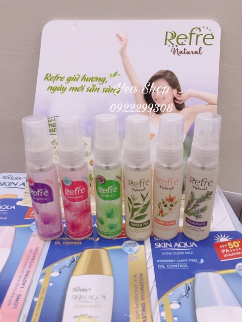 Xịt khử mùi - Refre Natural 30ml  chính hãng
