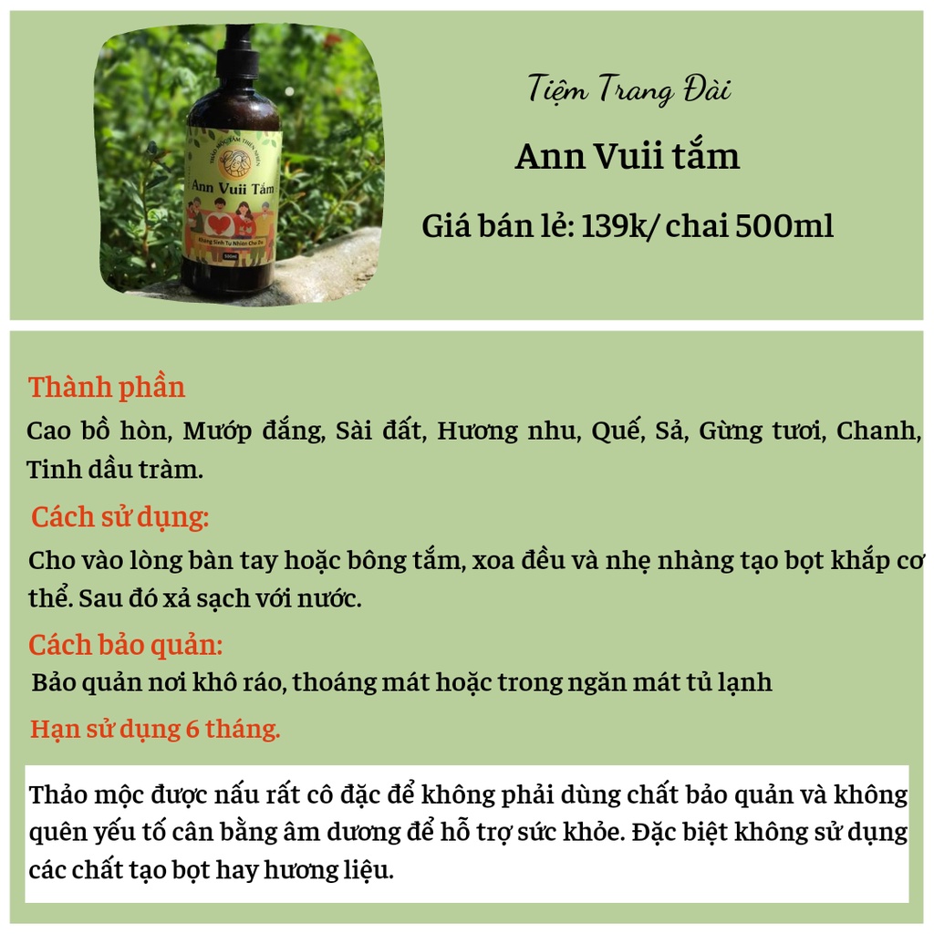 Sữa Tắm Ann Vuii 500ml - Sữa tắm cho cả gia đình