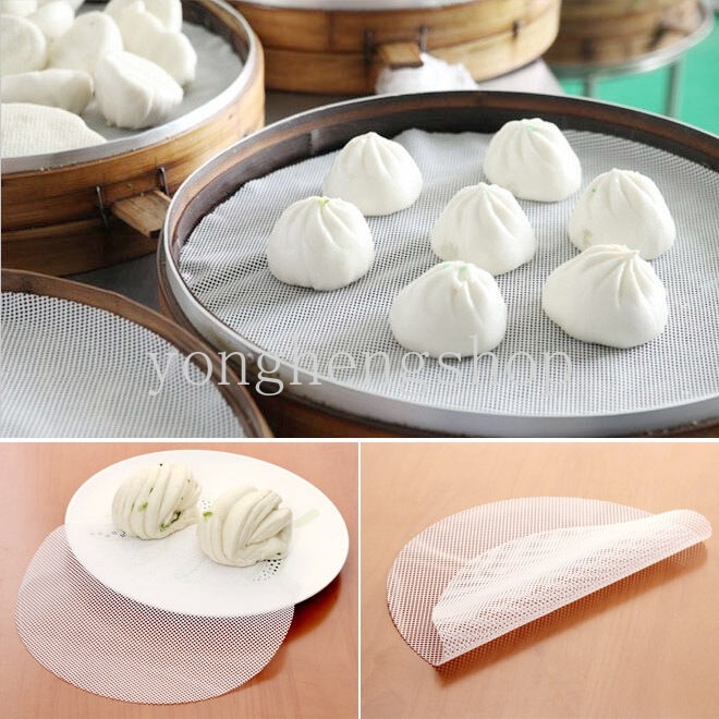 Tấm Lót Nồi Hấp Bánh Bao Hình Tròn Bằng Silicone Chống Dính 24Cm